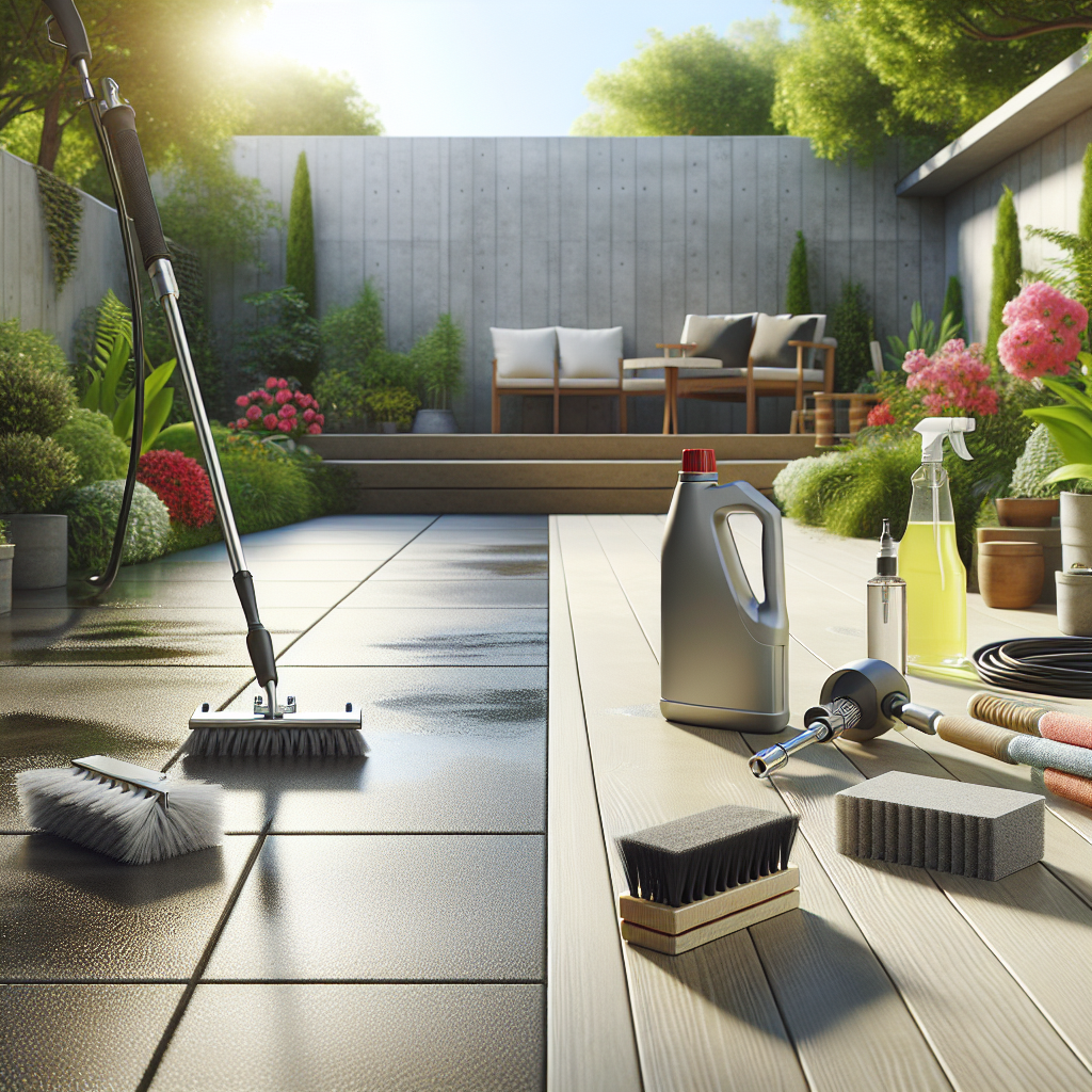how to clean concrete patio